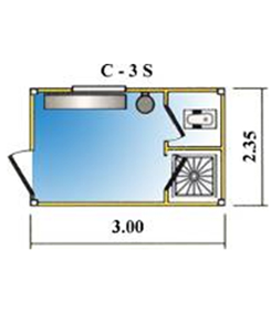 Caseta de 3m. con sanitarios